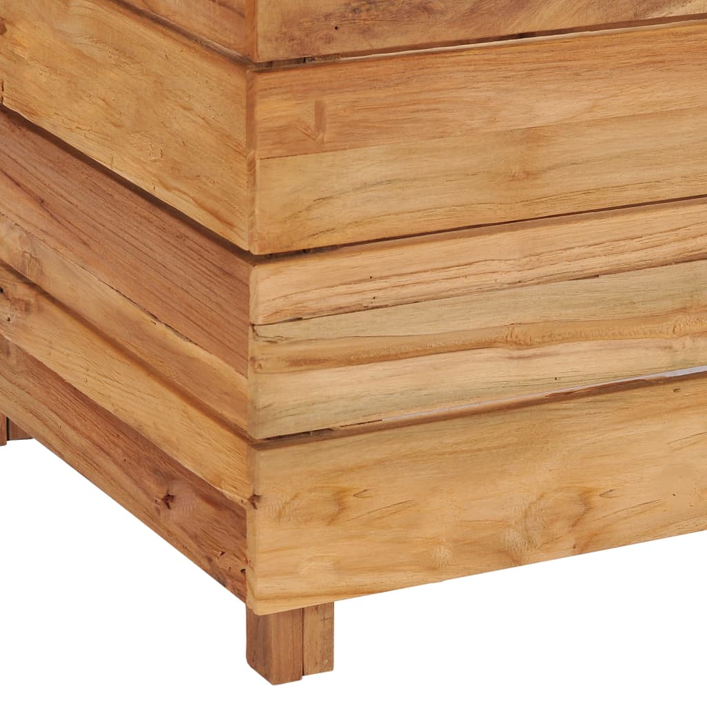 Høybed 150x40x38 cm resirkulert teak og stål