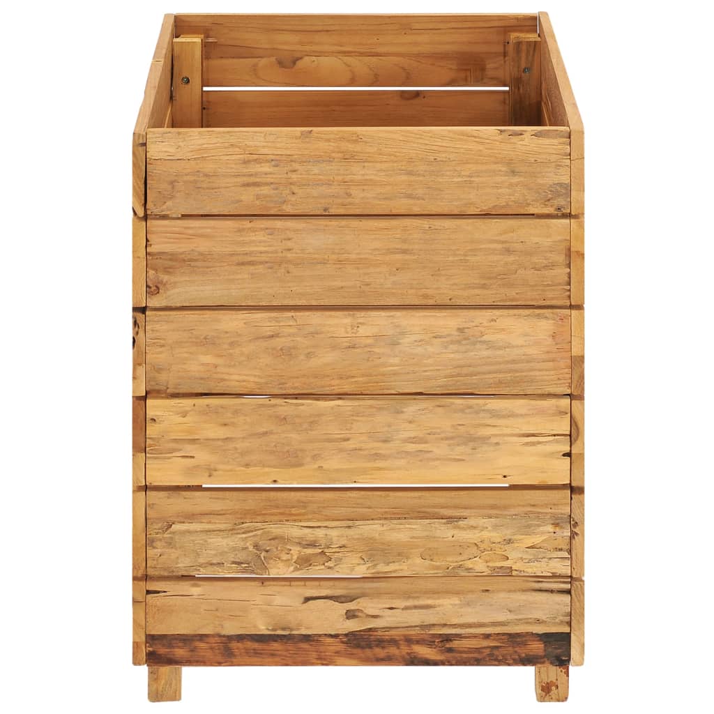 Høybed 50x40x55 cm resirkulert te0ak og stål