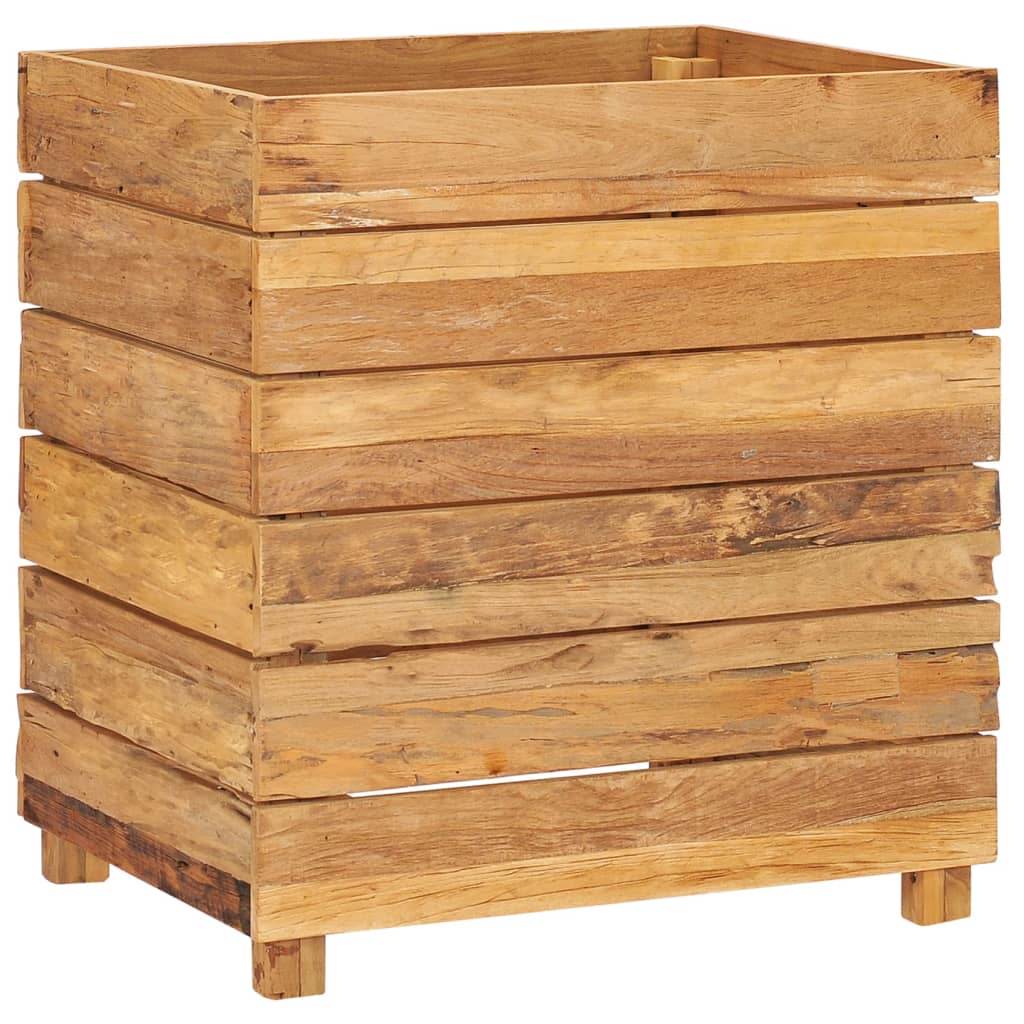 Høybed 50x40x55 cm resirkulert te0ak og stål
