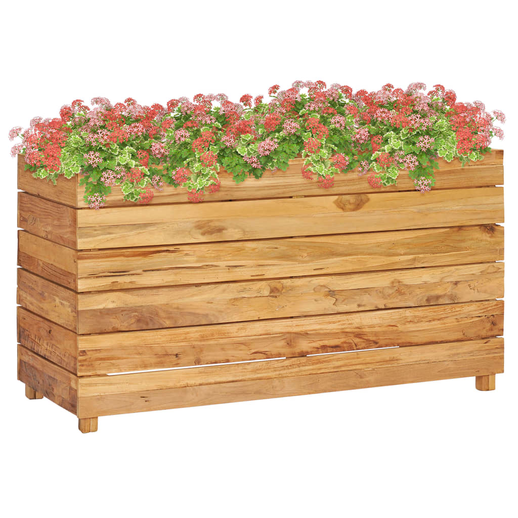 Høybed 100x40x55 cm resirkulert teak og stål