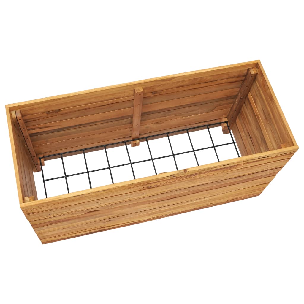 Høybed 100x40x55 cm resirkulert teak og stål