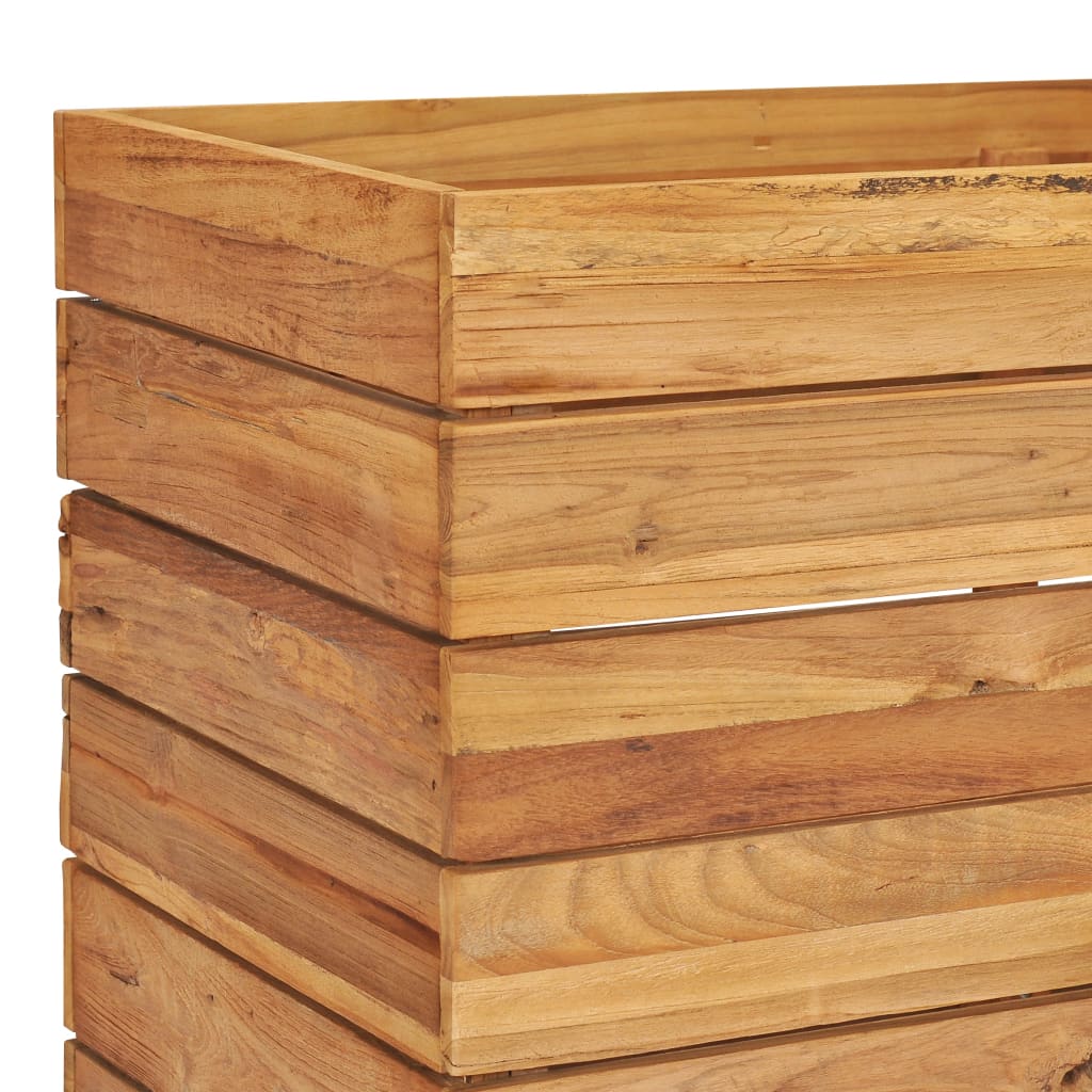 Høybed 100x40x55 cm resirkulert teak og stål