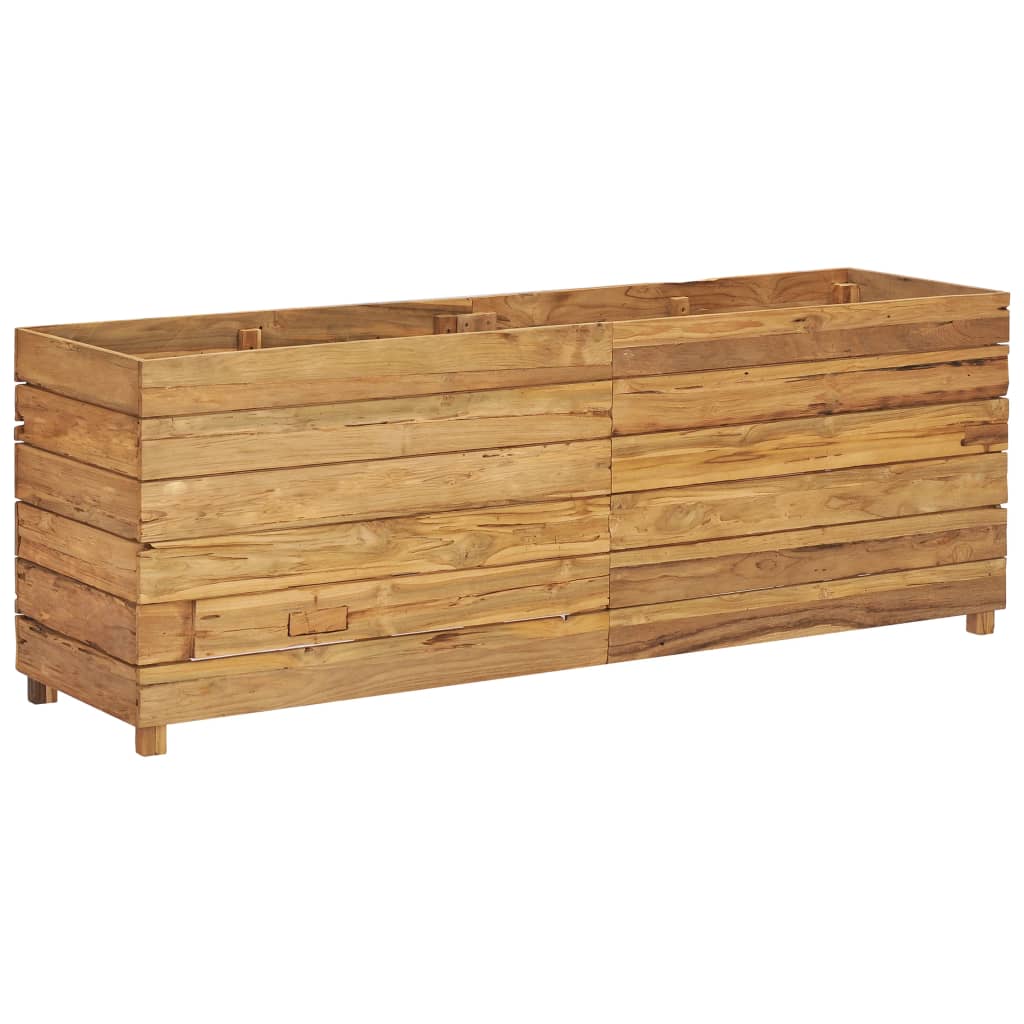 Høybed 150x40x55 cm resirkulert teak og stål