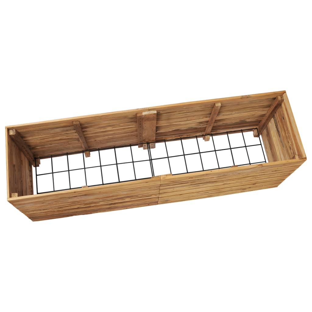 Høybed 150x40x55 cm resirkulert teak og stål