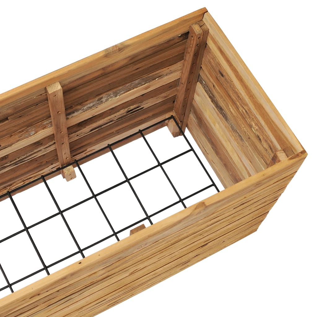 Høybed 150x40x55 cm resirkulert teak og stål