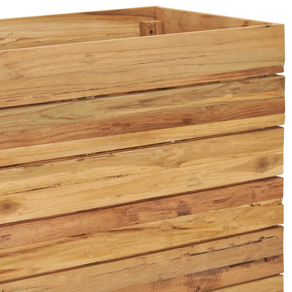 Høybed 150x40x55 cm resirkulert teak og stål