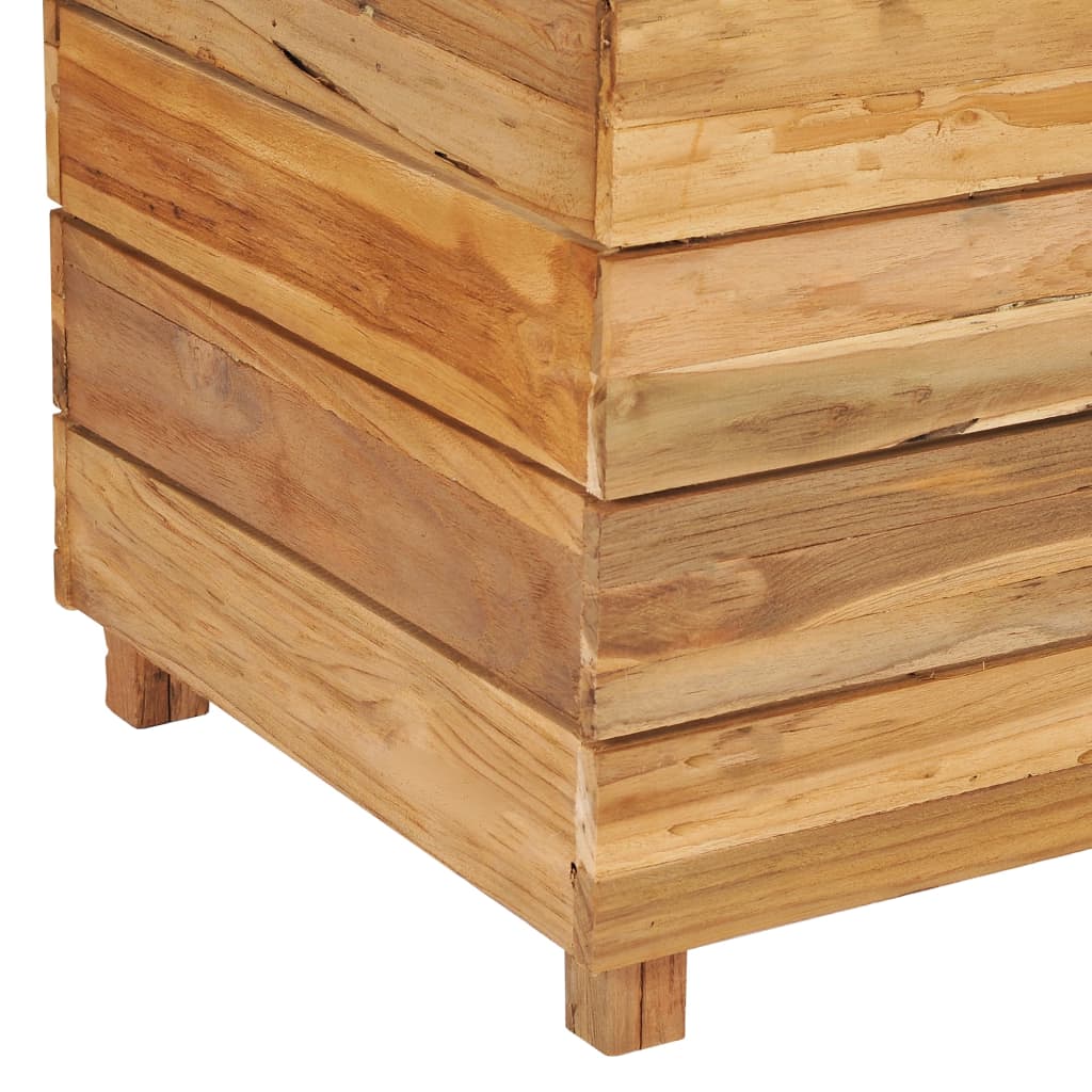 Høybed 150x40x55 cm resirkulert teak og stål