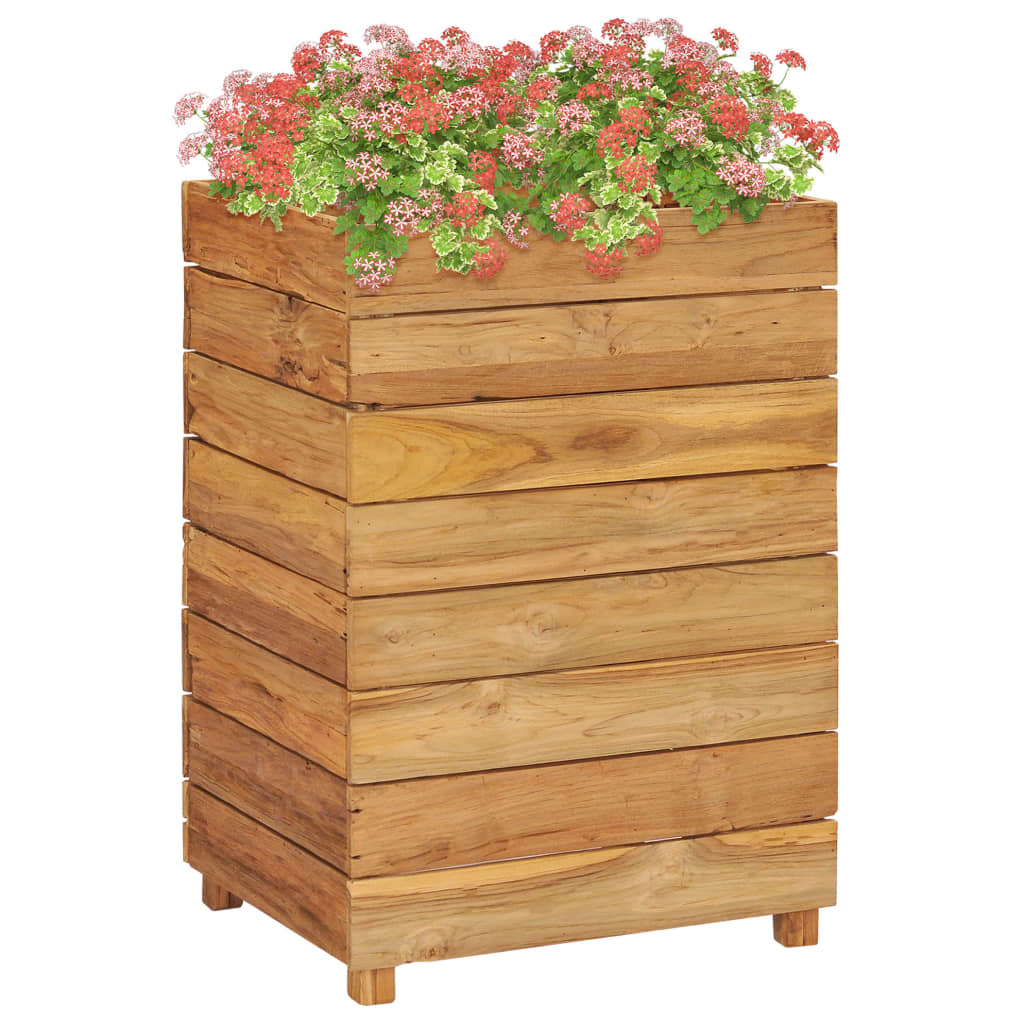 Høybed 50x40x72 cm resirkulert teak og stål