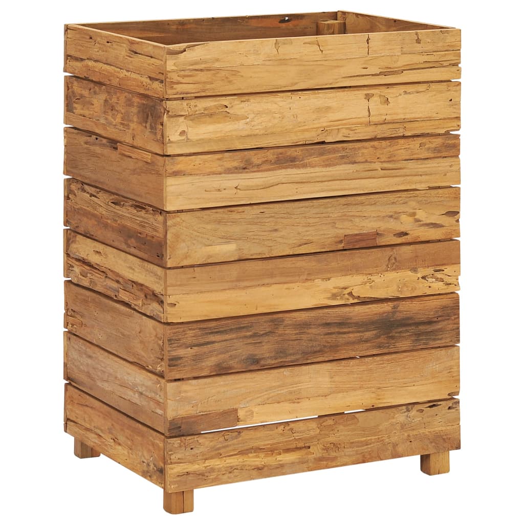 Høybed 50x40x72 cm resirkulert teak og stål