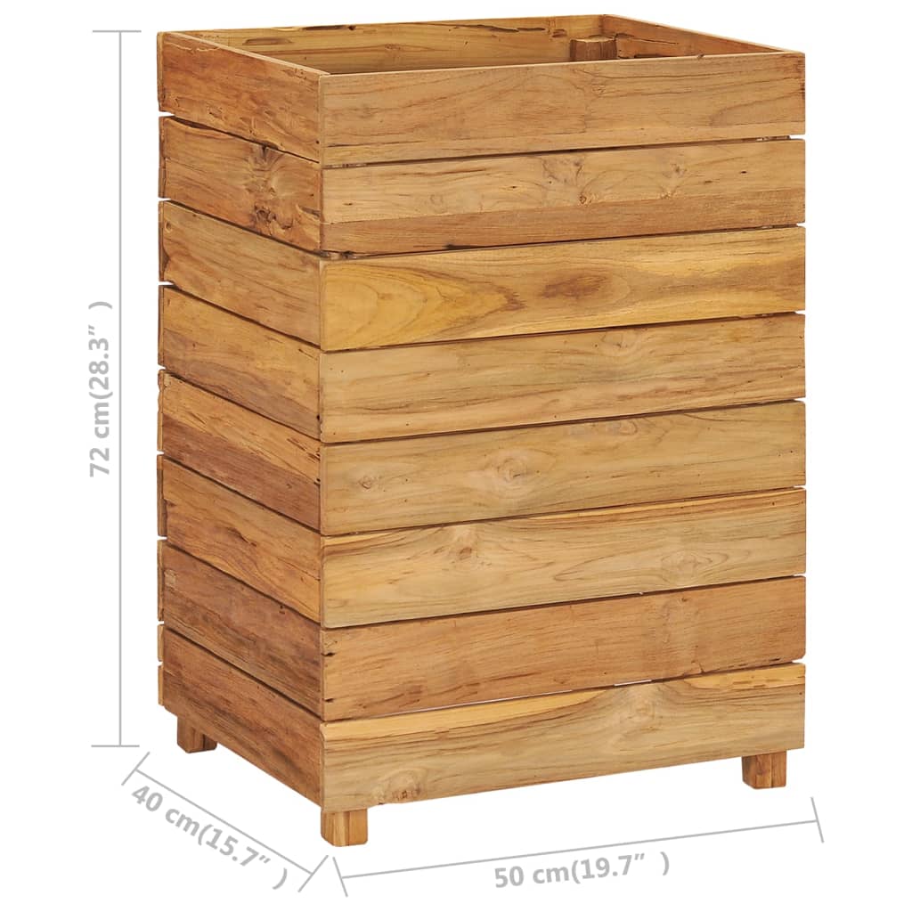 Høybed 50x40x72 cm resirkulert teak og stål