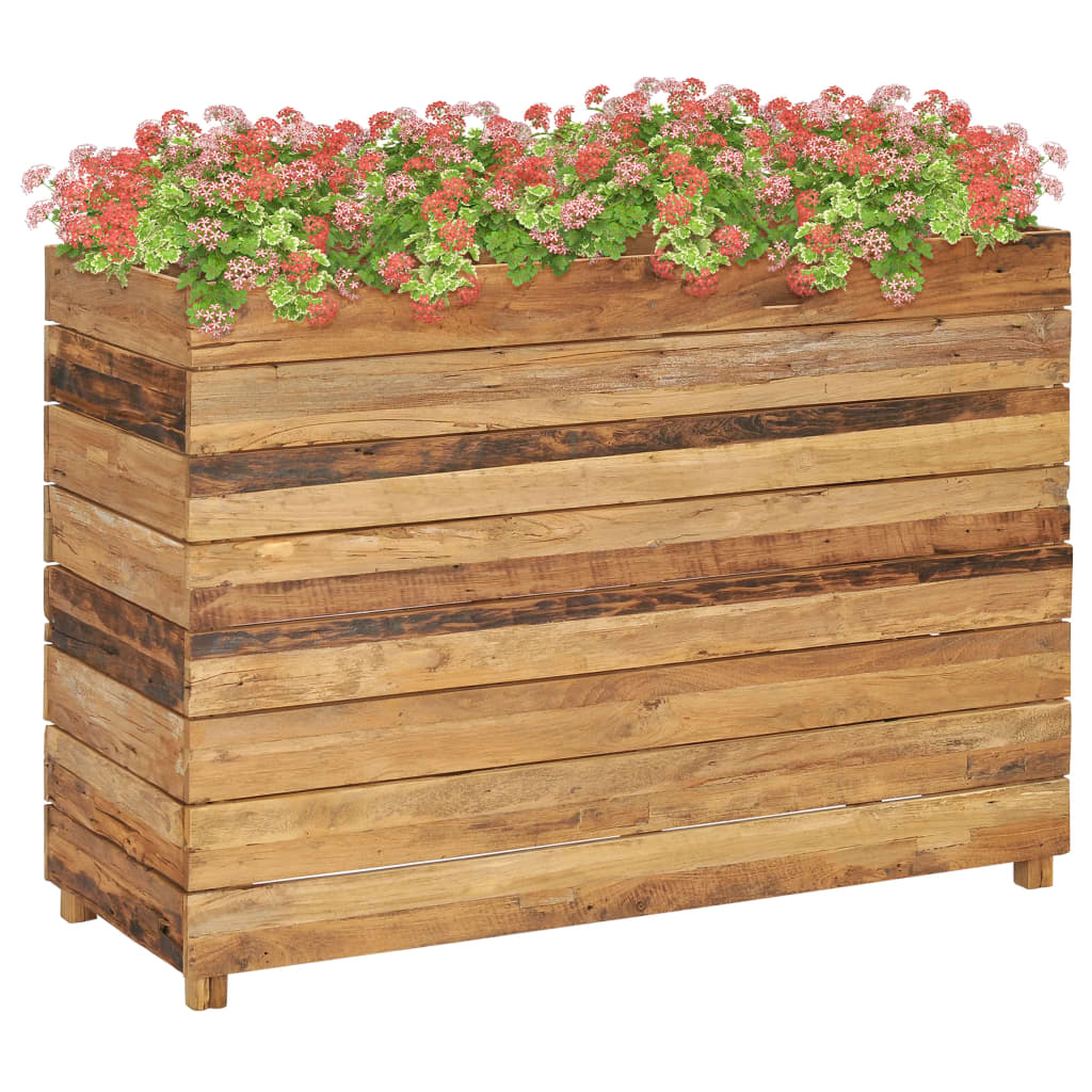 Høybed 100x40x72 cm resirkulert teak og stål
