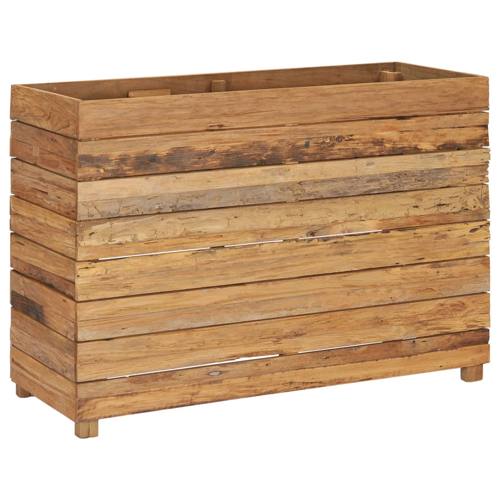 Høybed 100x40x72 cm resirkulert teak og stål