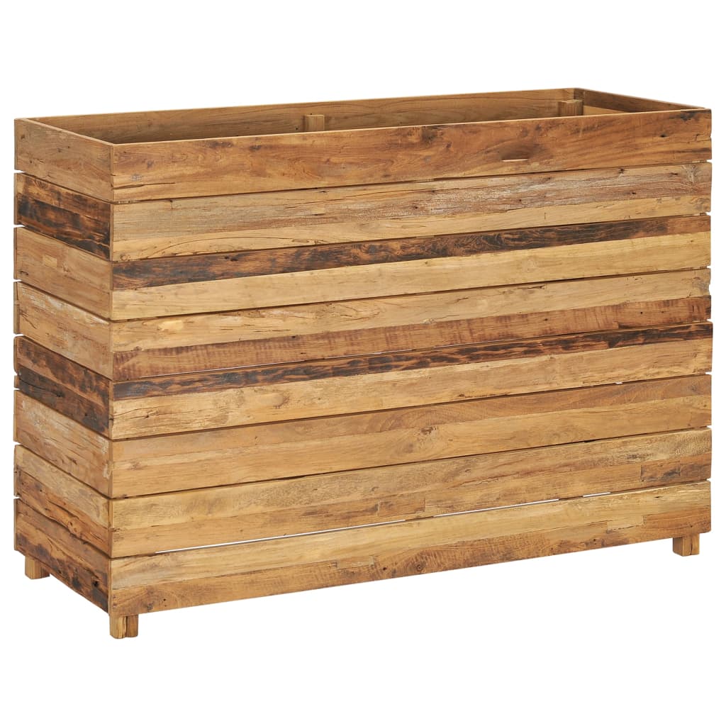 Høybed 100x40x72 cm resirkulert teak og stål