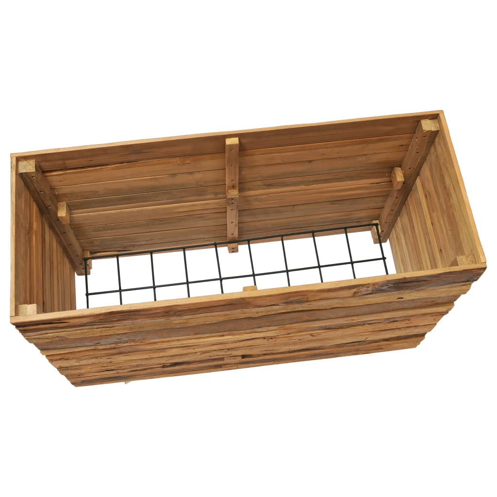 Høybed 100x40x72 cm resirkulert teak og stål