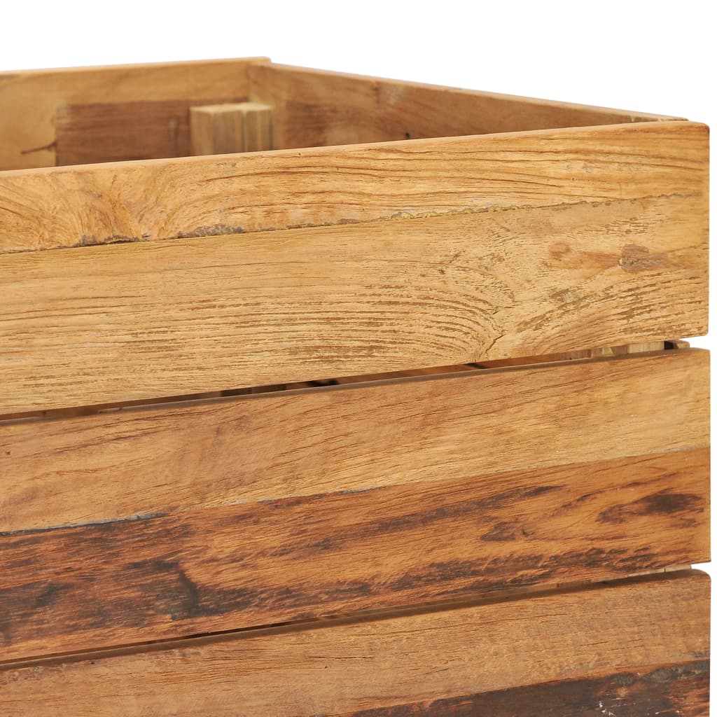 Høybed 100x40x72 cm resirkulert teak og stål
