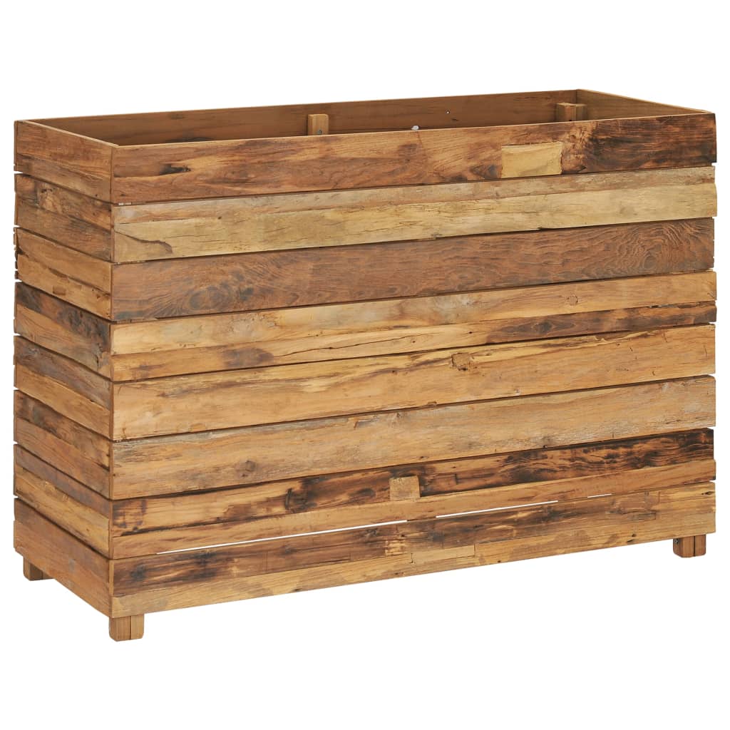Høybed 100x40x72 cm resirkulert teak og stål