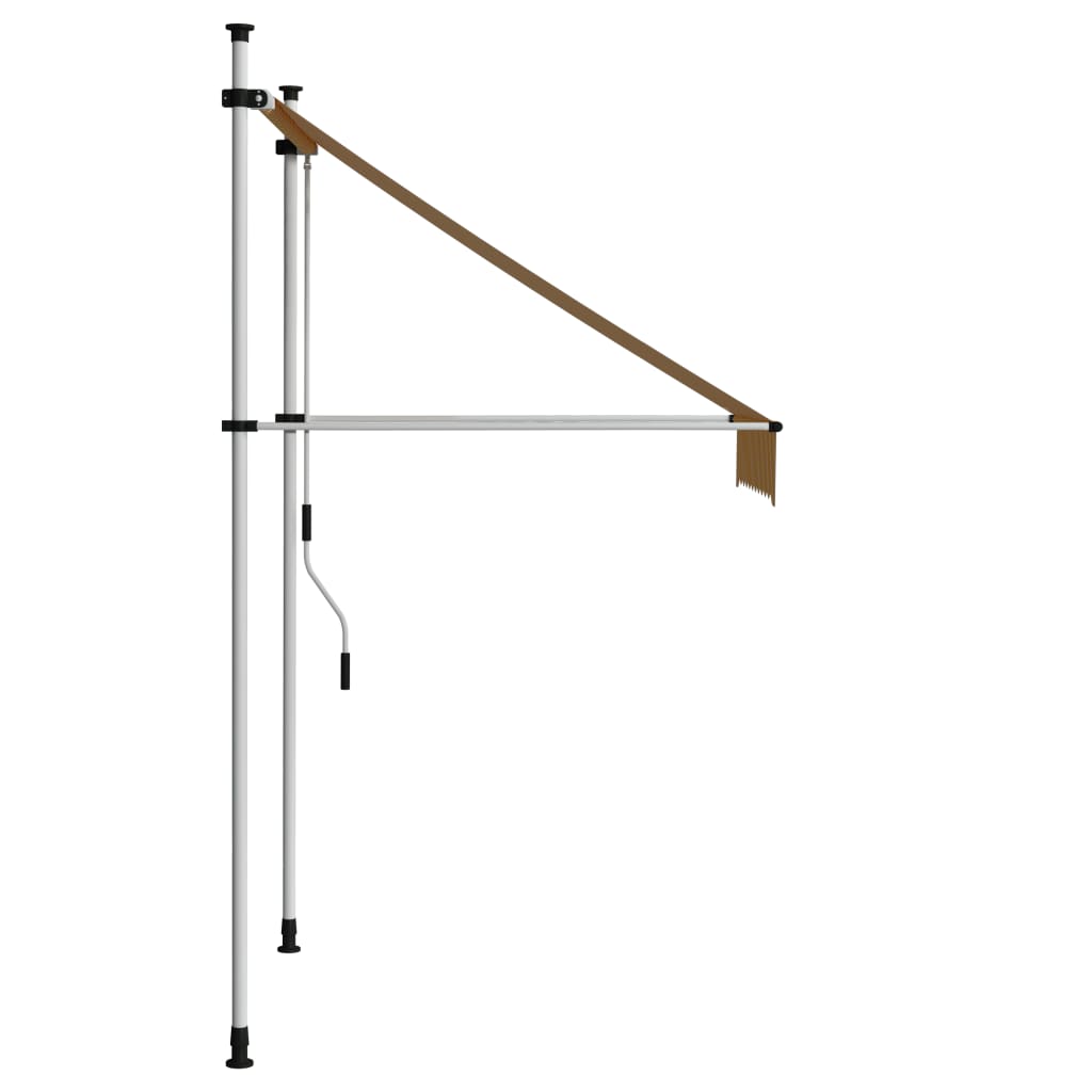 Manuell uttrekkbar markise 100 cm oransje og hvite striper