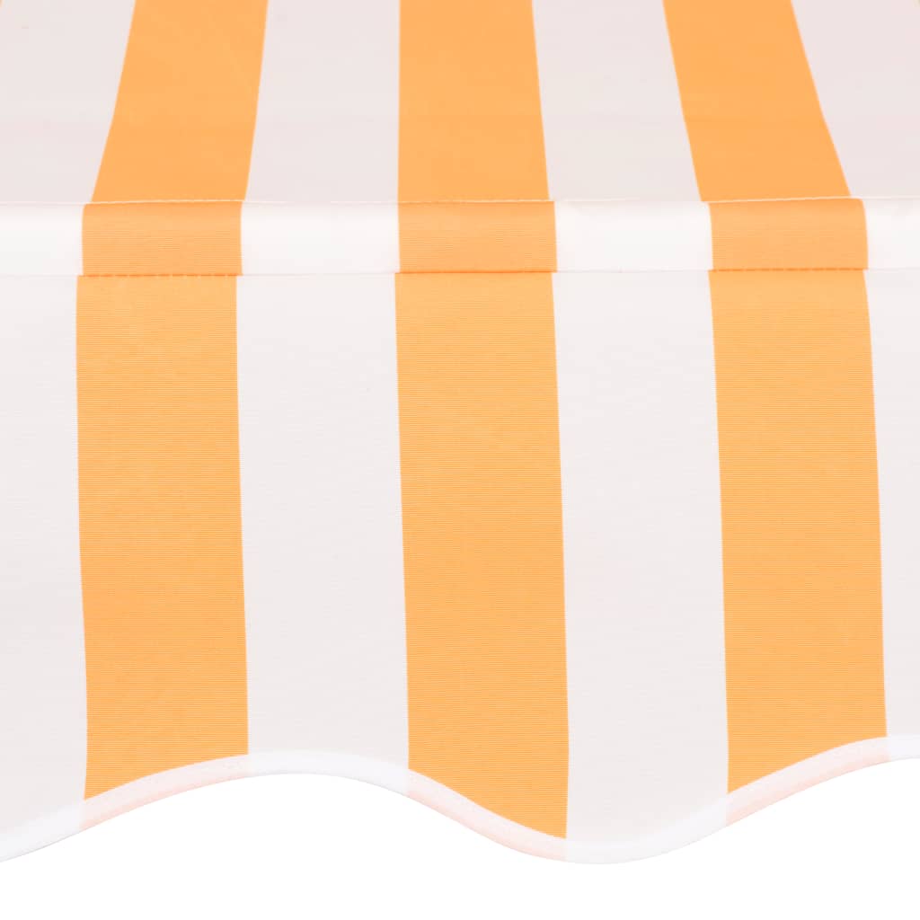 Manuell uttrekkbar markise 100 cm oransje og hvite striper