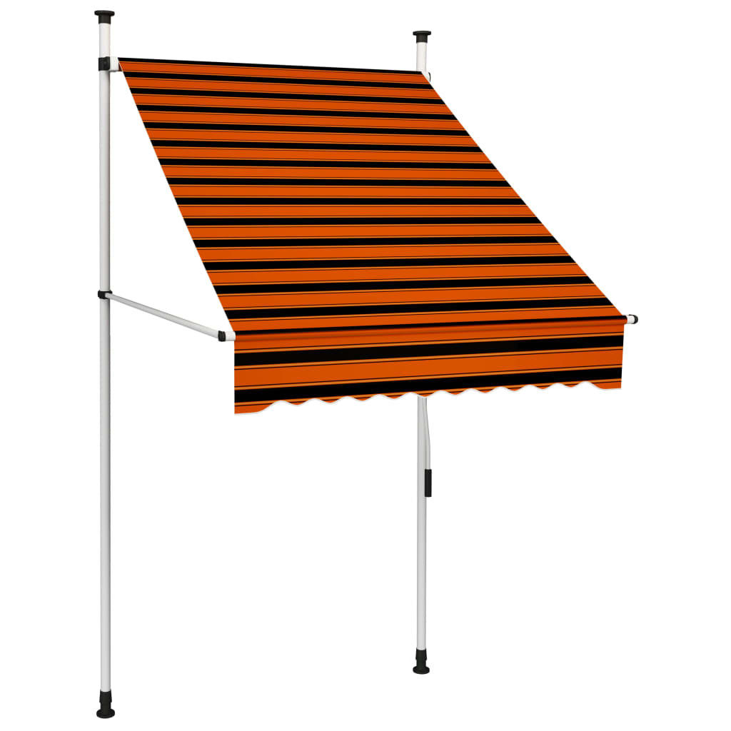 Manuell uttrekkbar markise 100 cm oransje og brun