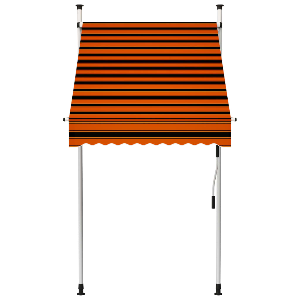 Manuell uttrekkbar markise 100 cm oransje og brun