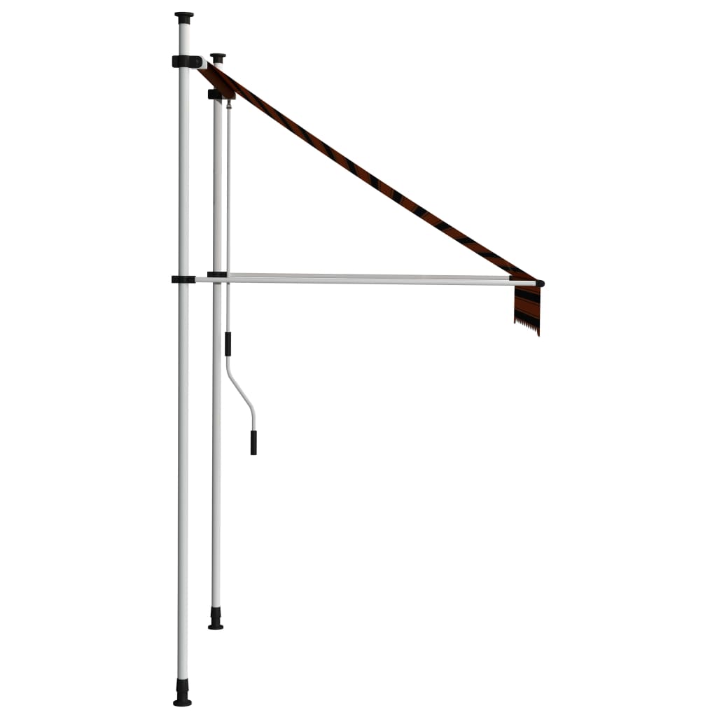 Manuell uttrekkbar markise 100 cm oransje og brun
