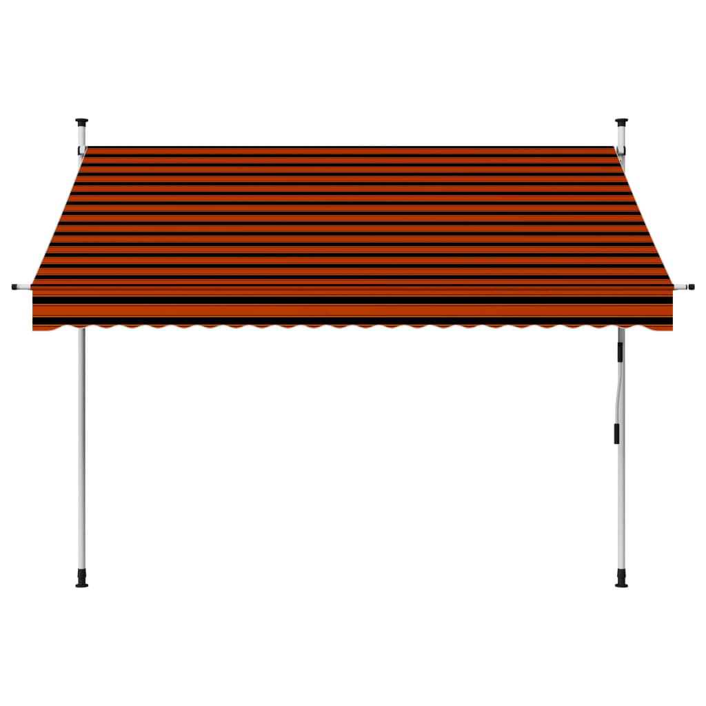 Manuell uttrekkbar markise 250 cm oransje og brun