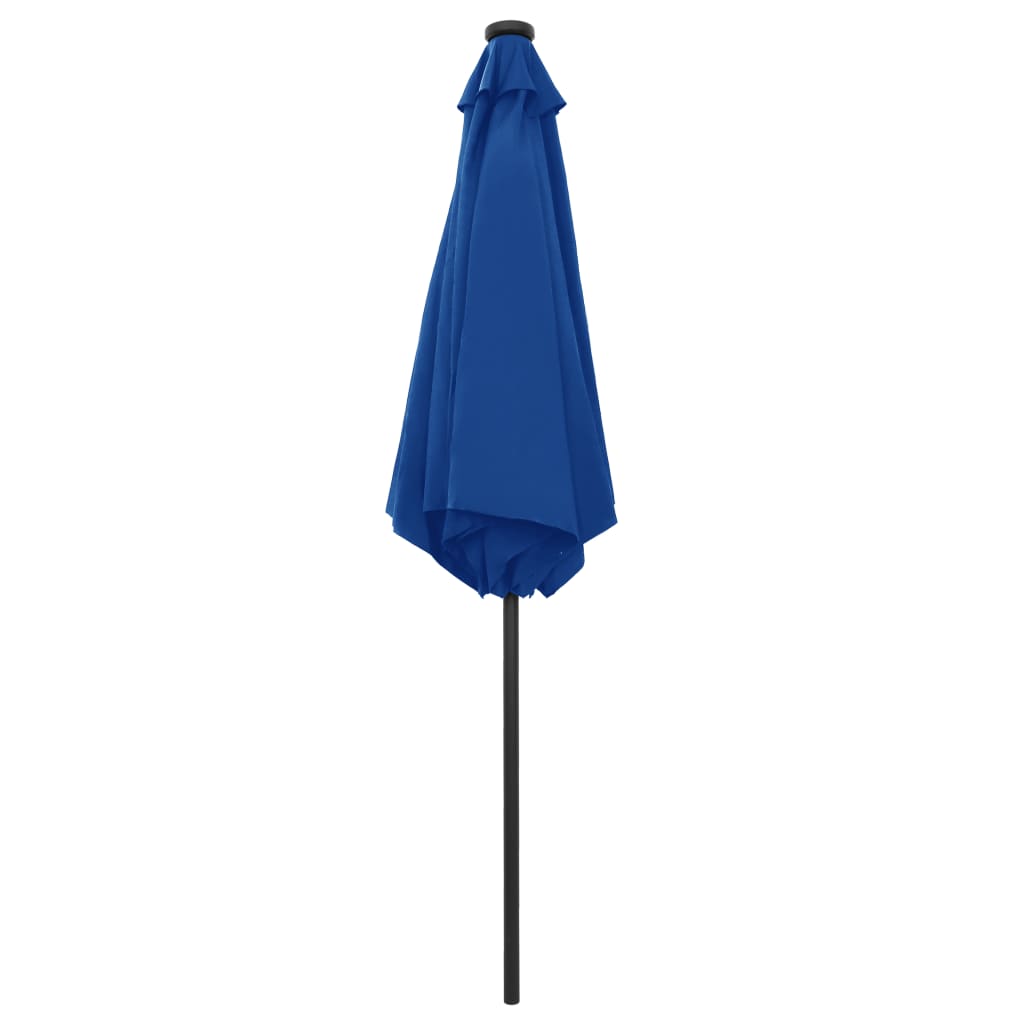 Parasoll med LED-lys og aluminiumsstang 270 cm asurblå