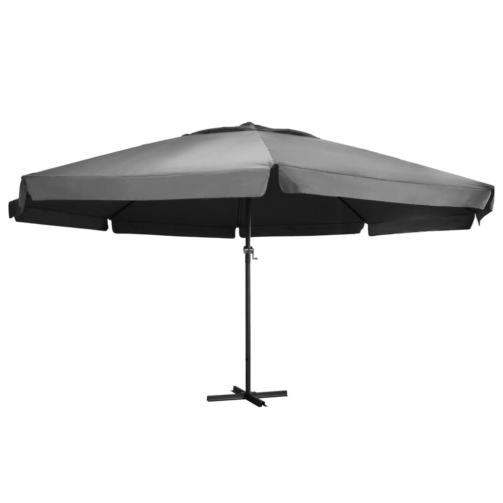 Parasoll med aluminiumsstang 600 cm antrasitt