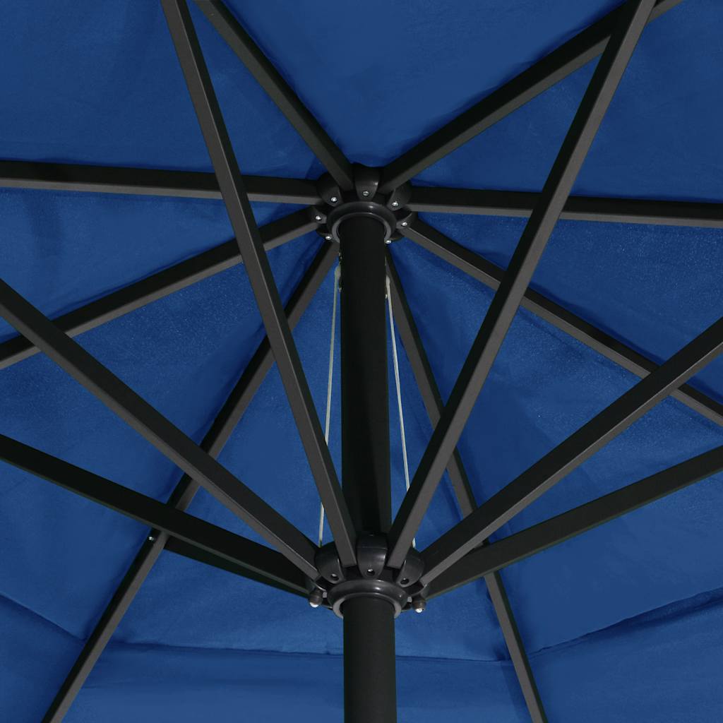 Hageparasoll med aluminiumsstang 600 cm asurblå
