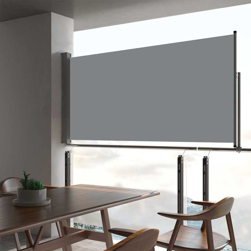 Uttrekkbar sidemarkise 80x300 cm grå
