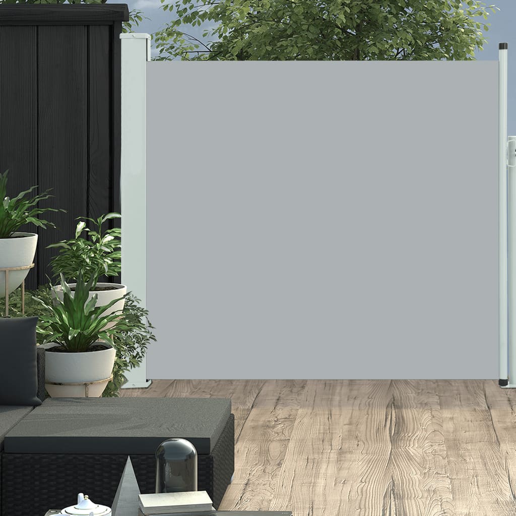 Uttrekkbar sidemarkise 170x300 cm grå