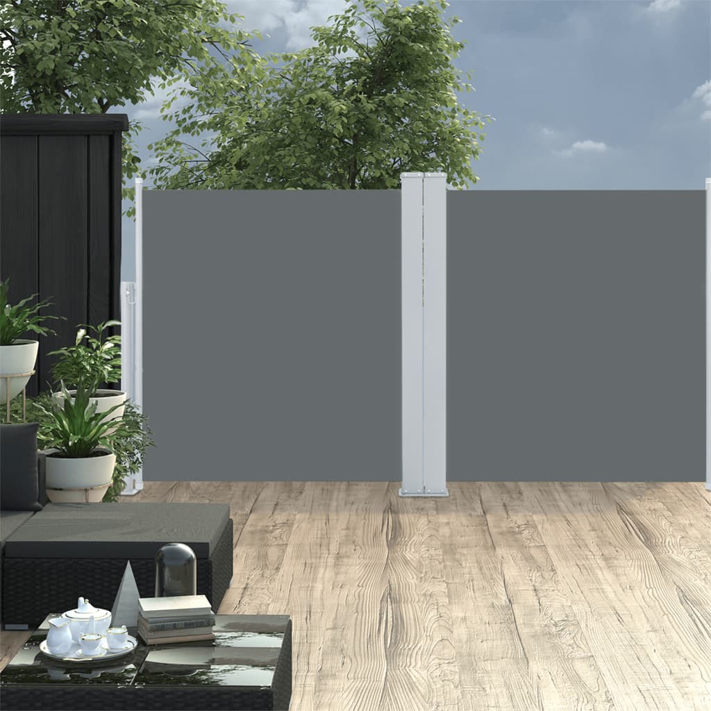 Uttrekkbar sidemarkise 100x600 cm antrasitt