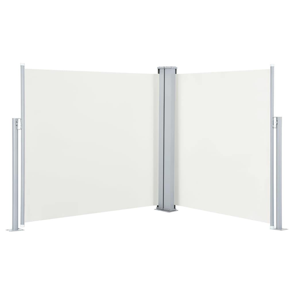 Uttrekkbar sidemarkise 120x600 cm kremhvit
