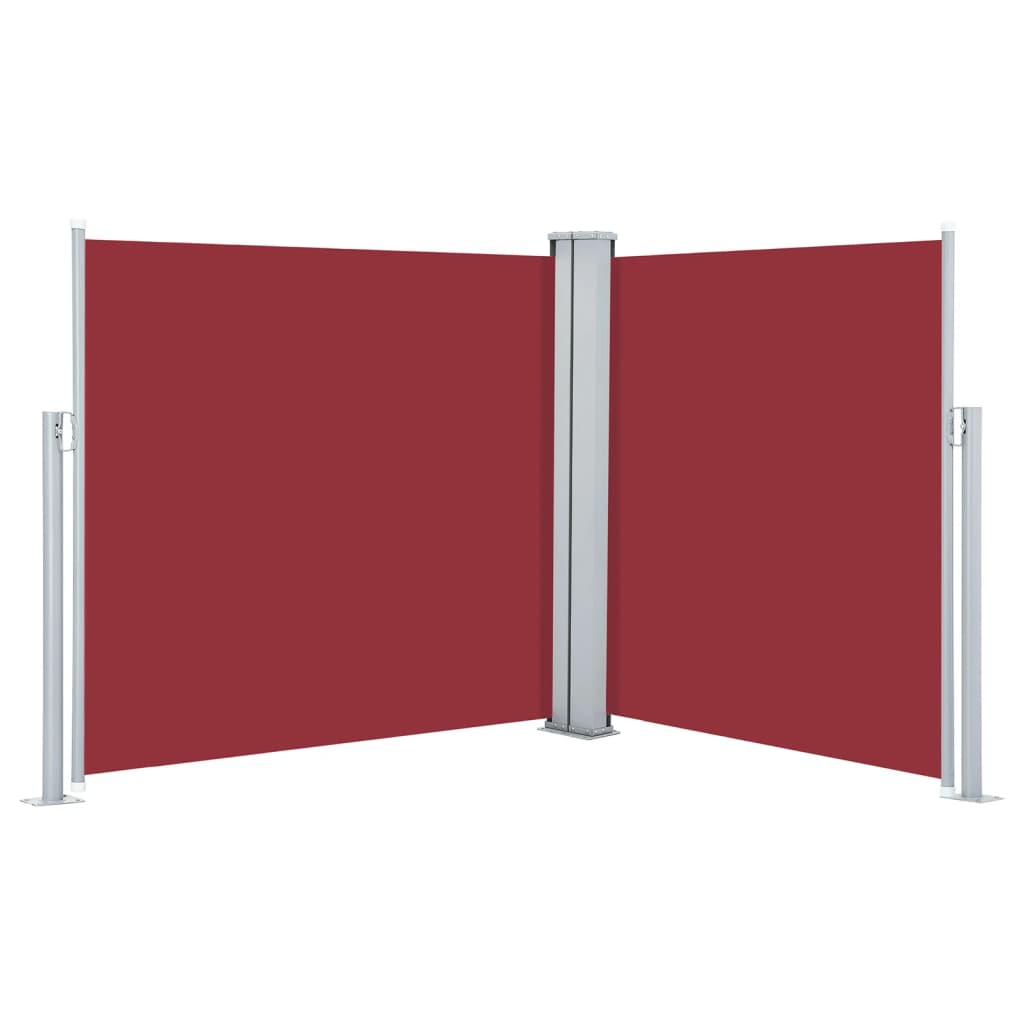 Uttrekkbar sidemarkise 120x600 cm rød