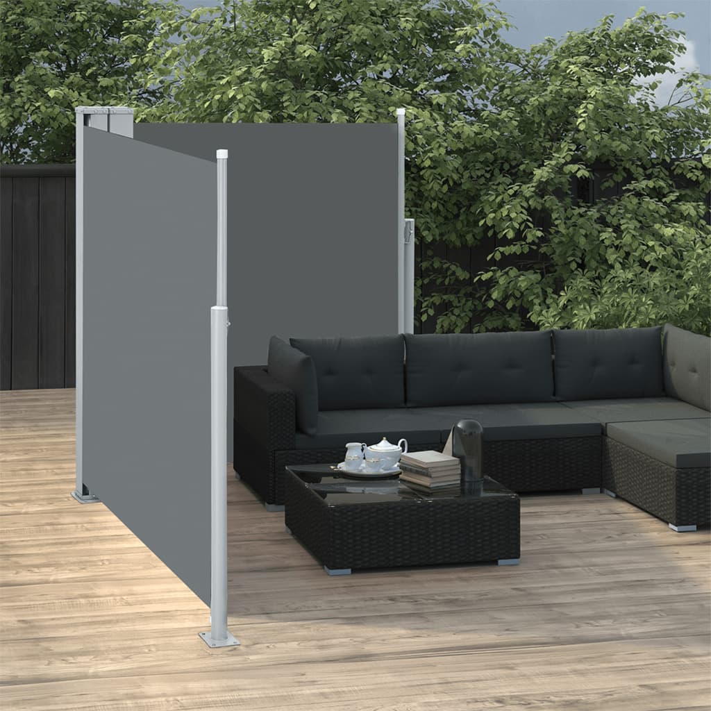 Uttrekkbar sidemarkise 140x600 cm antrasitt