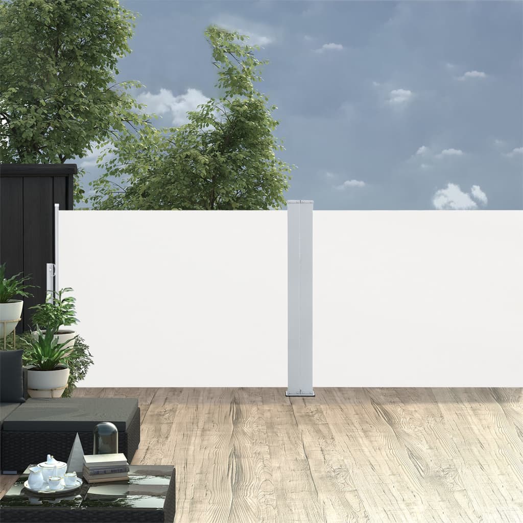 Uttrekkbar sidemarkise 100x1000 cm kremhvit