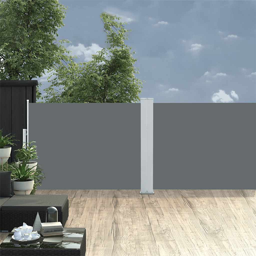 Uttrekkbar sidemarkise 100x1000 cm antrasitt