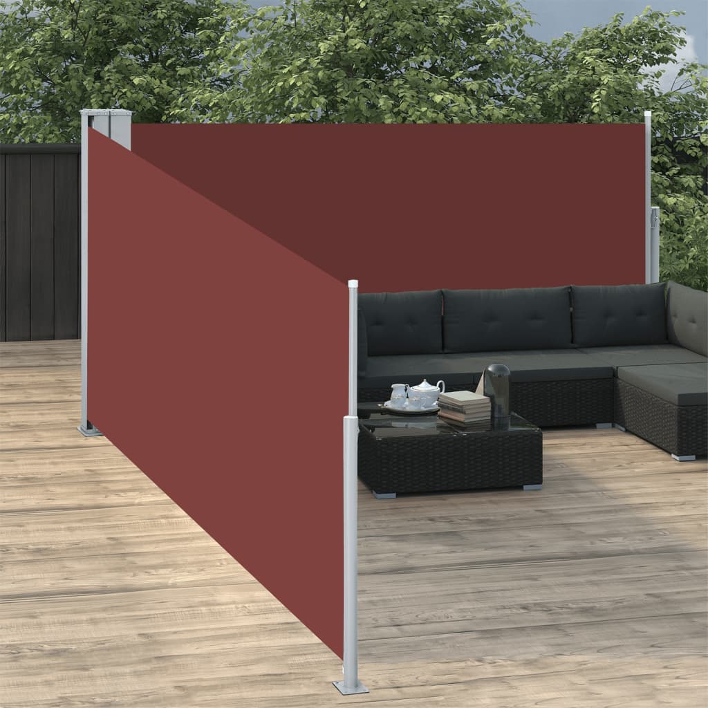 Uttrekkbar sidemarkise 120x1000 cm brun