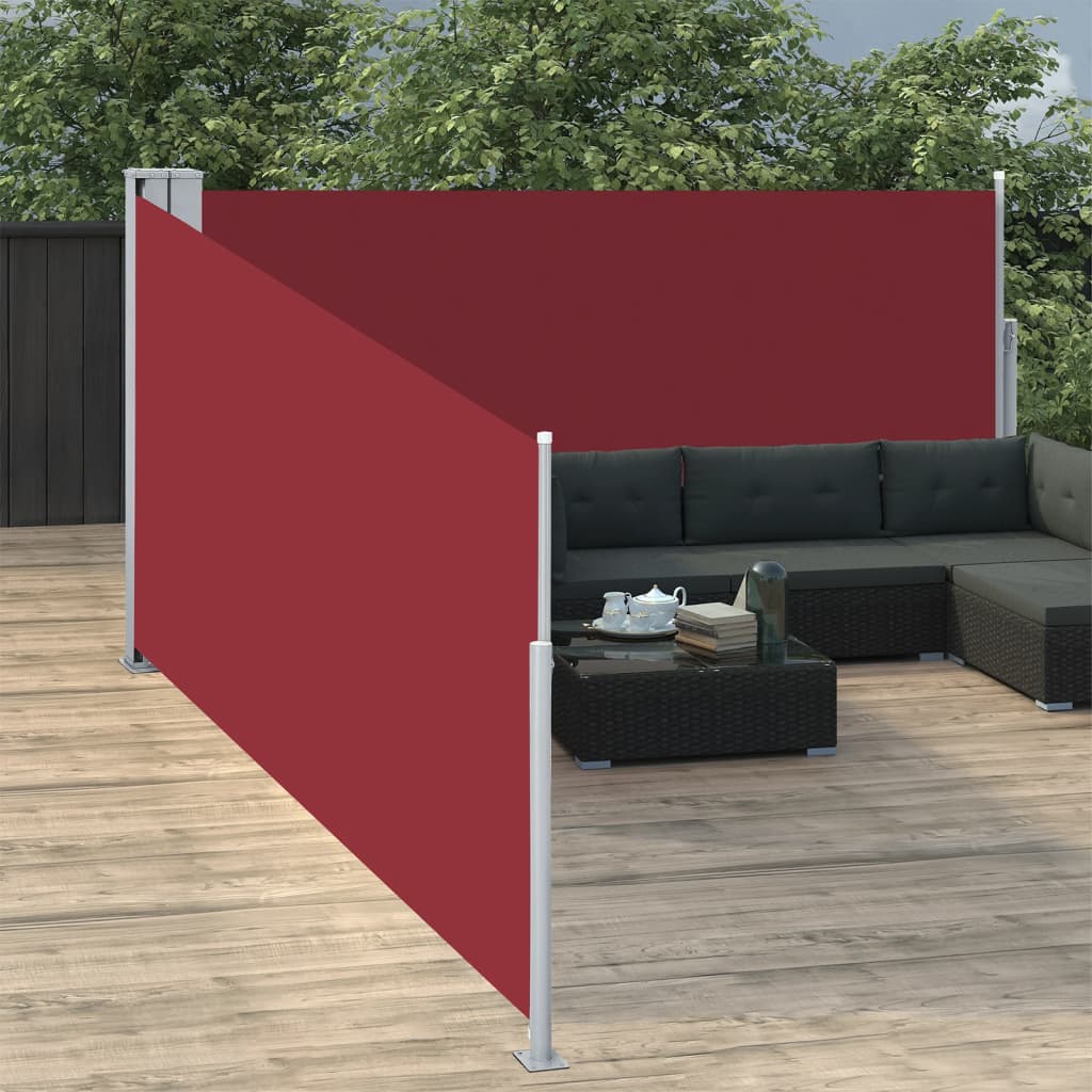 Uttrekkbar sidemarkise 120x1000 cm rød