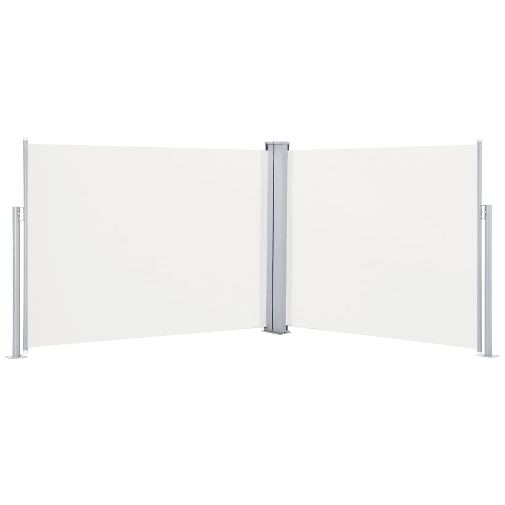 Uttrekkbar sidemarkise 140x1000 cm kremhvit