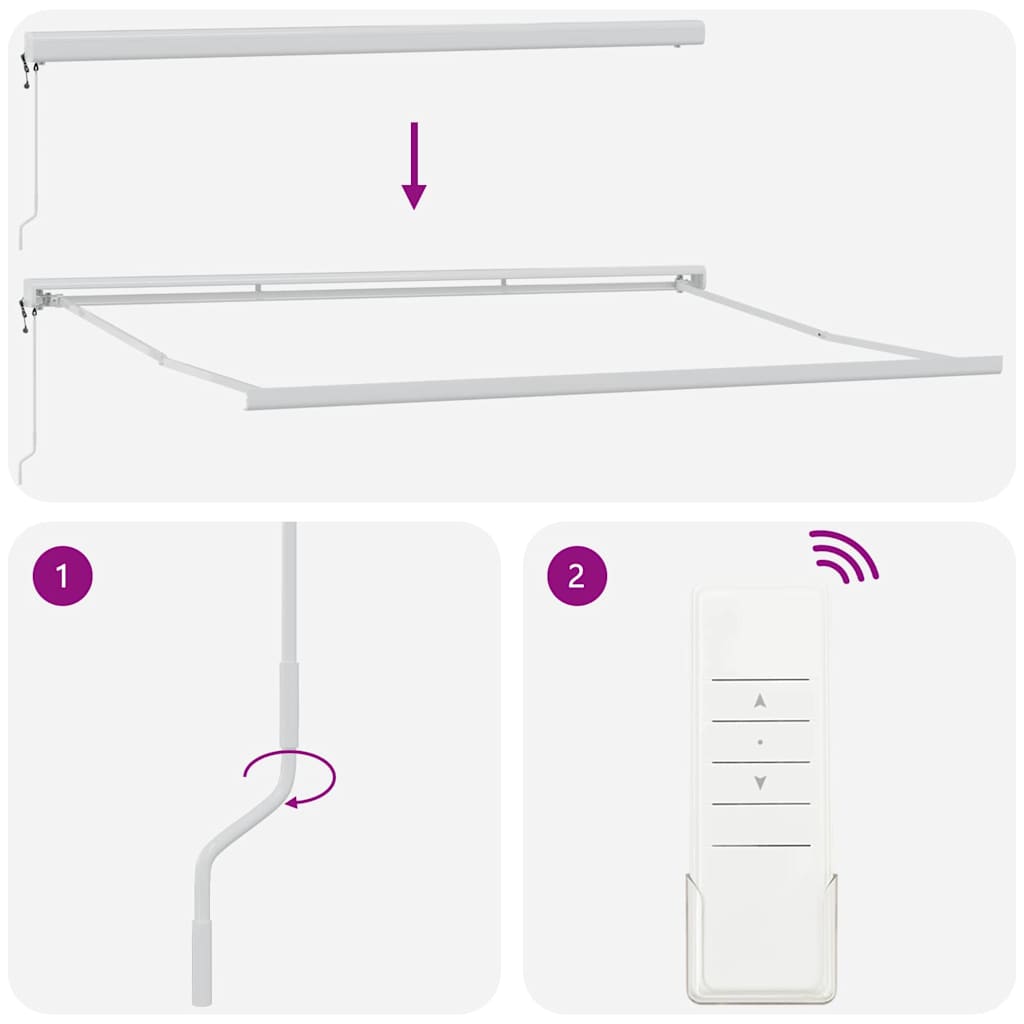 Markise Hvit 4,5 × 3 m Metall