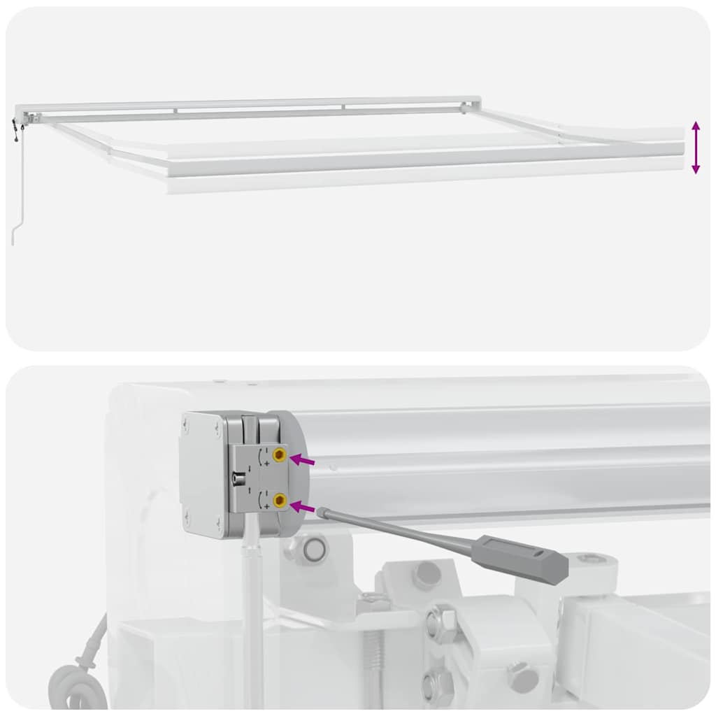Markise Hvit 4,5 × 3 m Metall