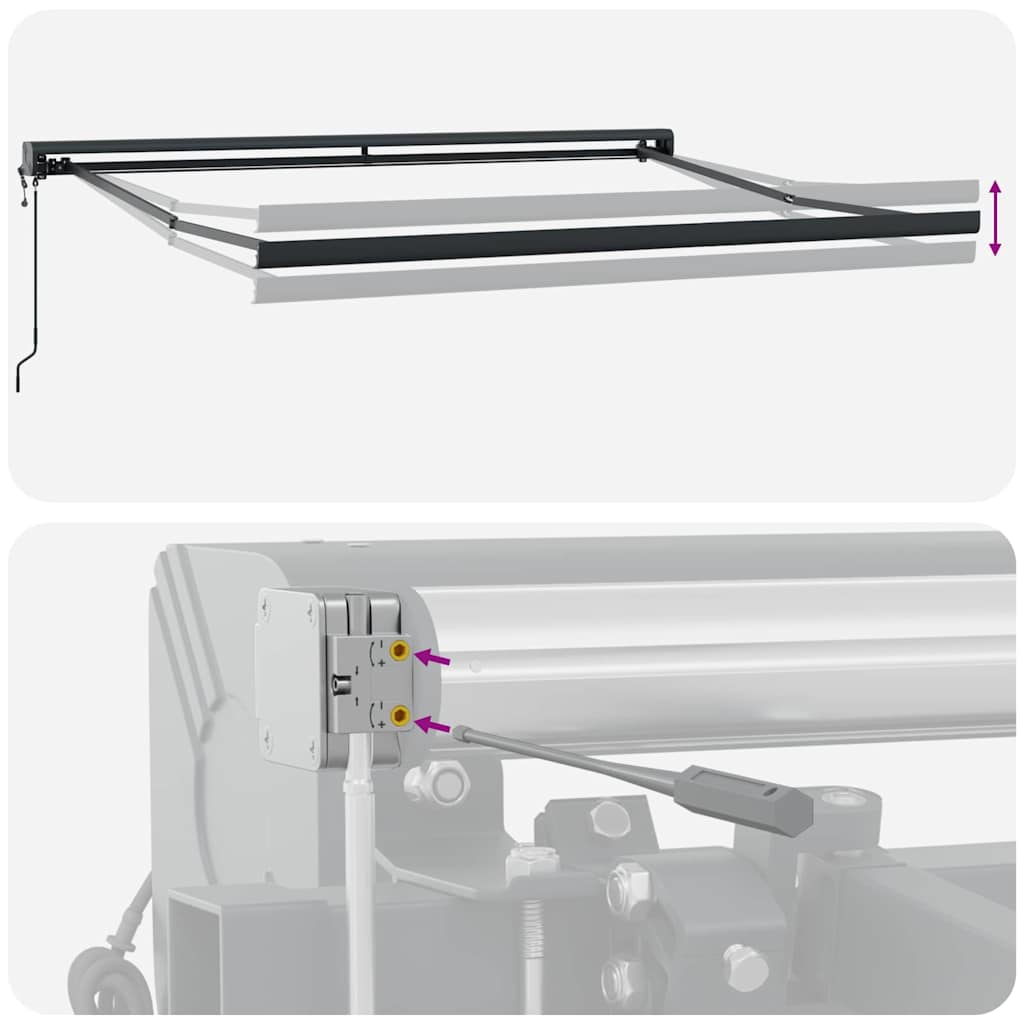 Markise Antrasitt 3 x 2,5 m Metall