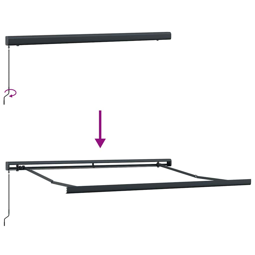 Markise Antrasitt 3 x 2,5 m Metall
