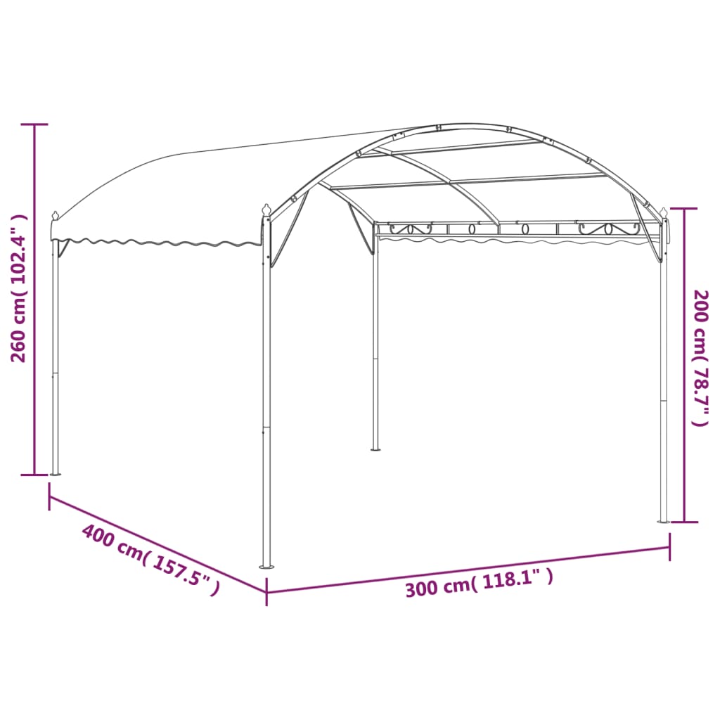 Paviljong 3x4 m antrasitt