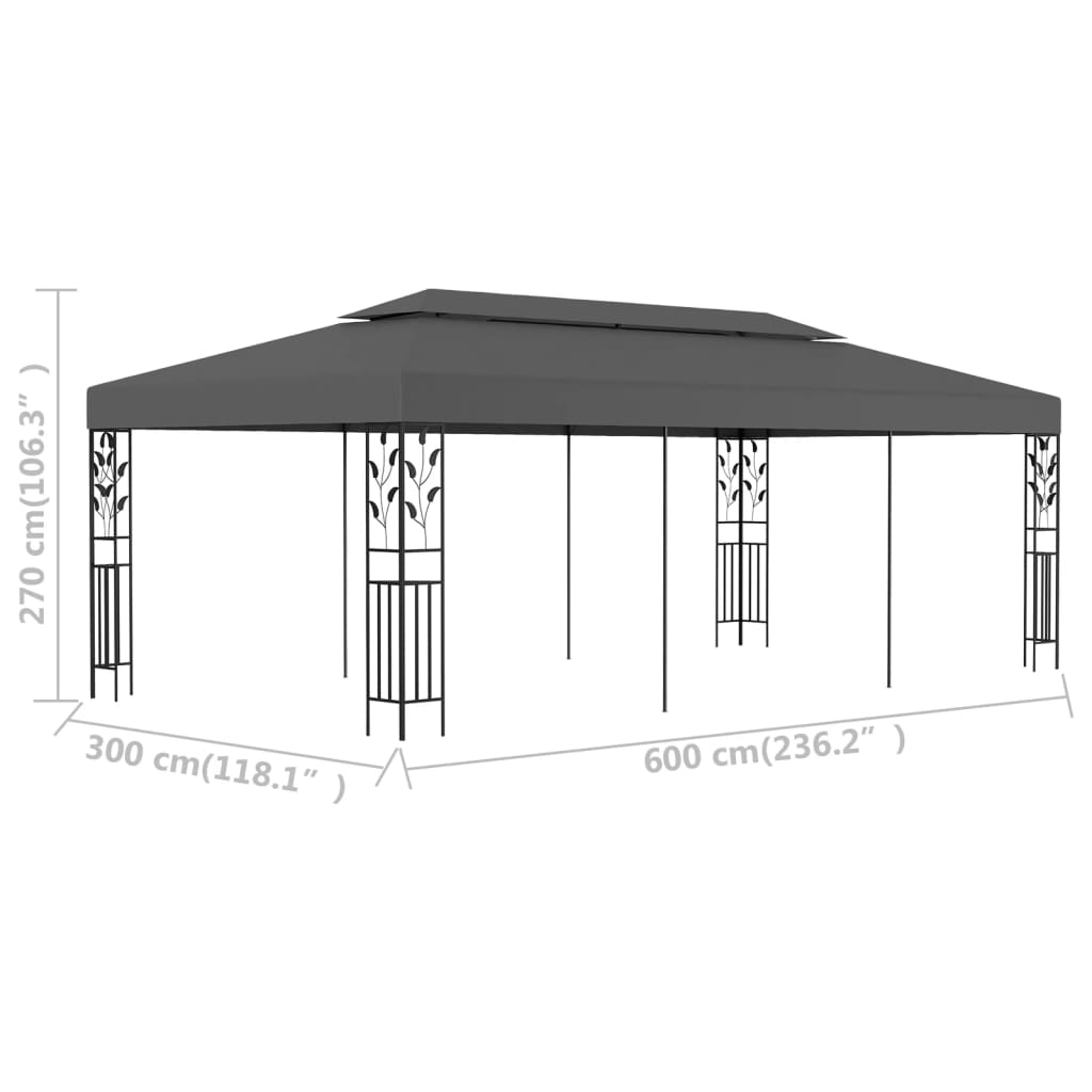 Paviljong 3x6 m antrasitt