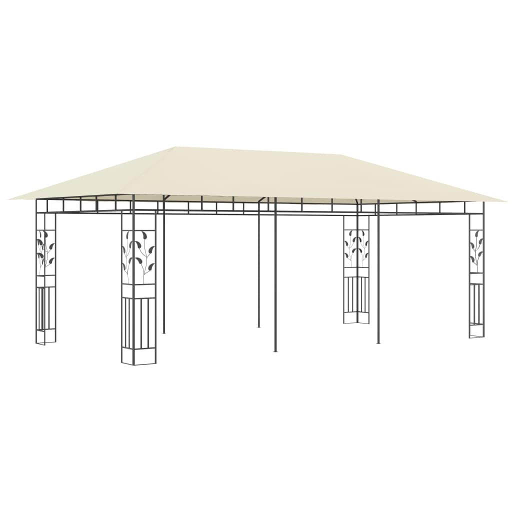 Paviljong med myggnett 6x3x2,73 m kremhvit