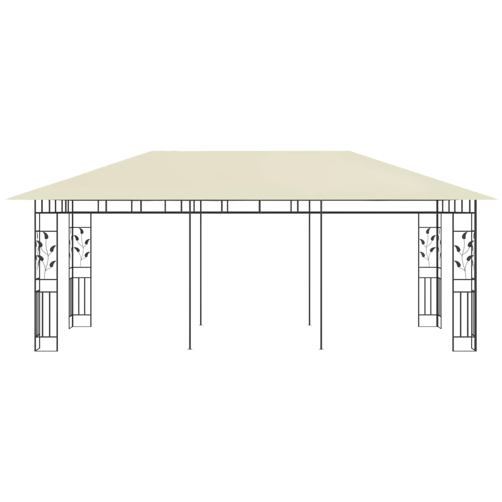 Paviljong med myggnett 6x3x2,73 m kremhvit