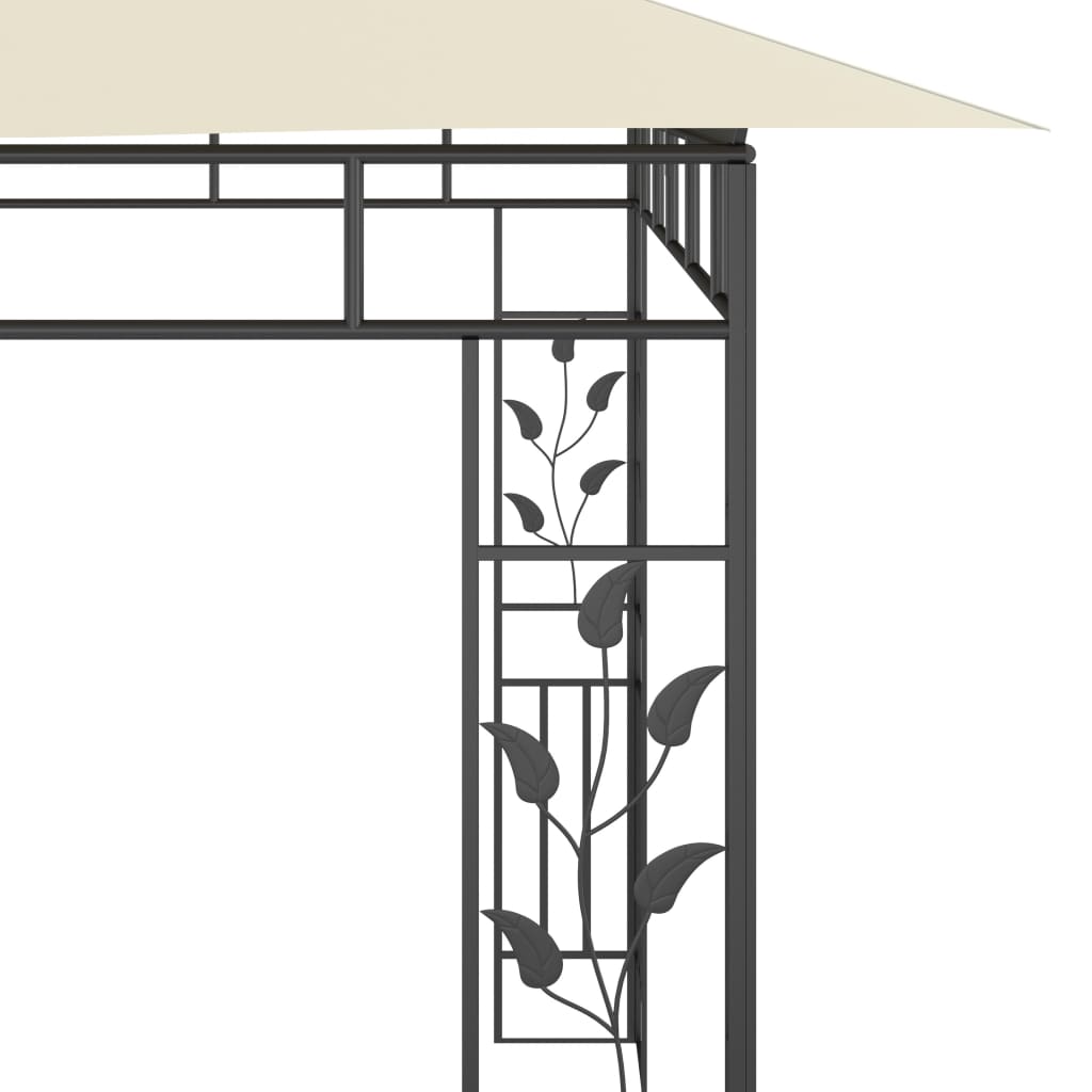 Paviljong med myggnett 6x3x2,73 m kremhvit