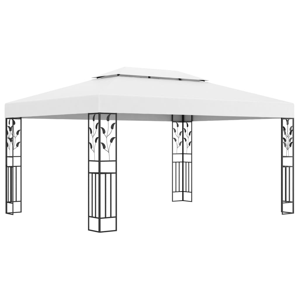 Paviljong med dobbelt tak 3x4 m hvit